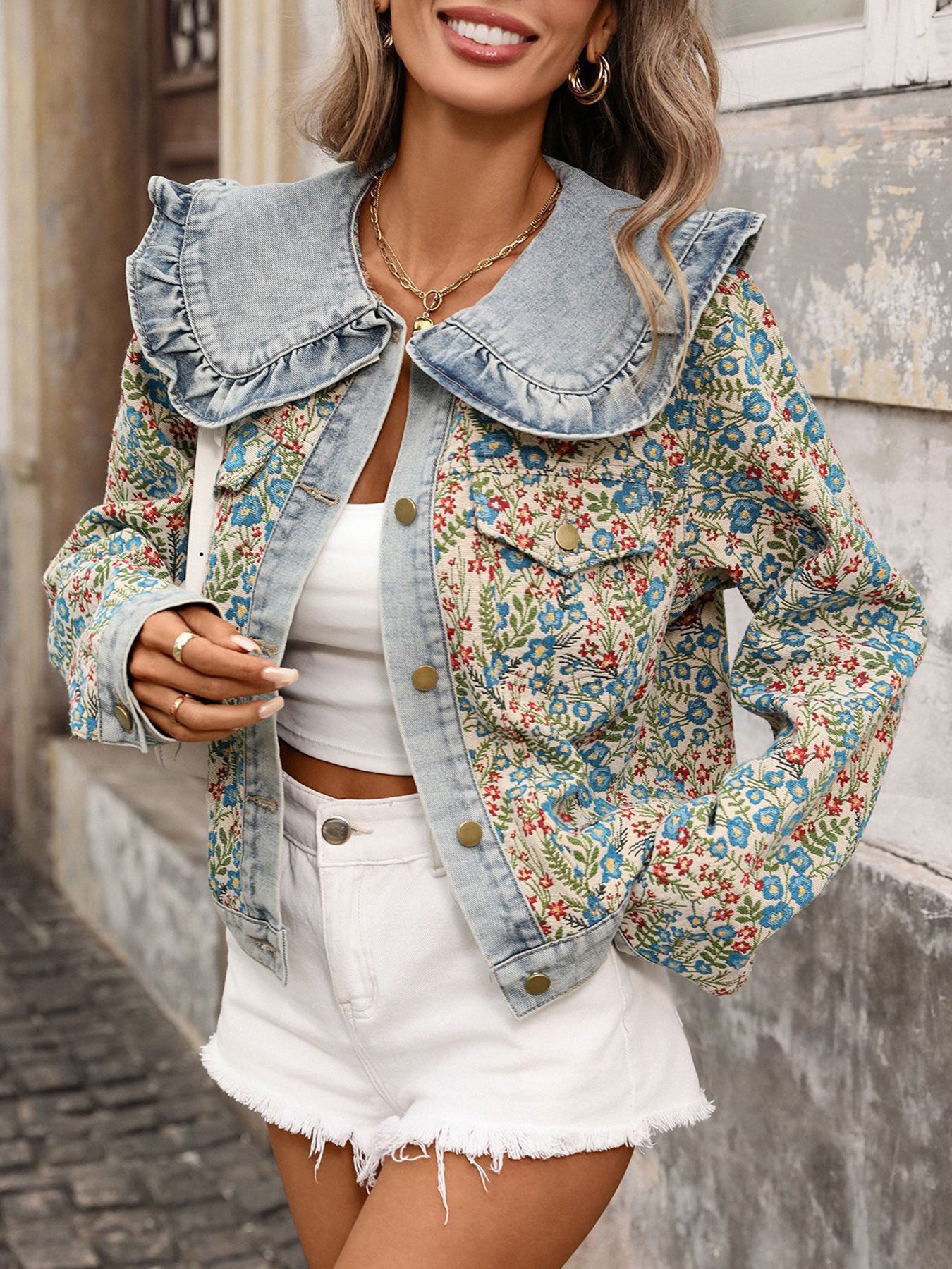 Aurielle Floral Denim Jacket – Impact Fashion