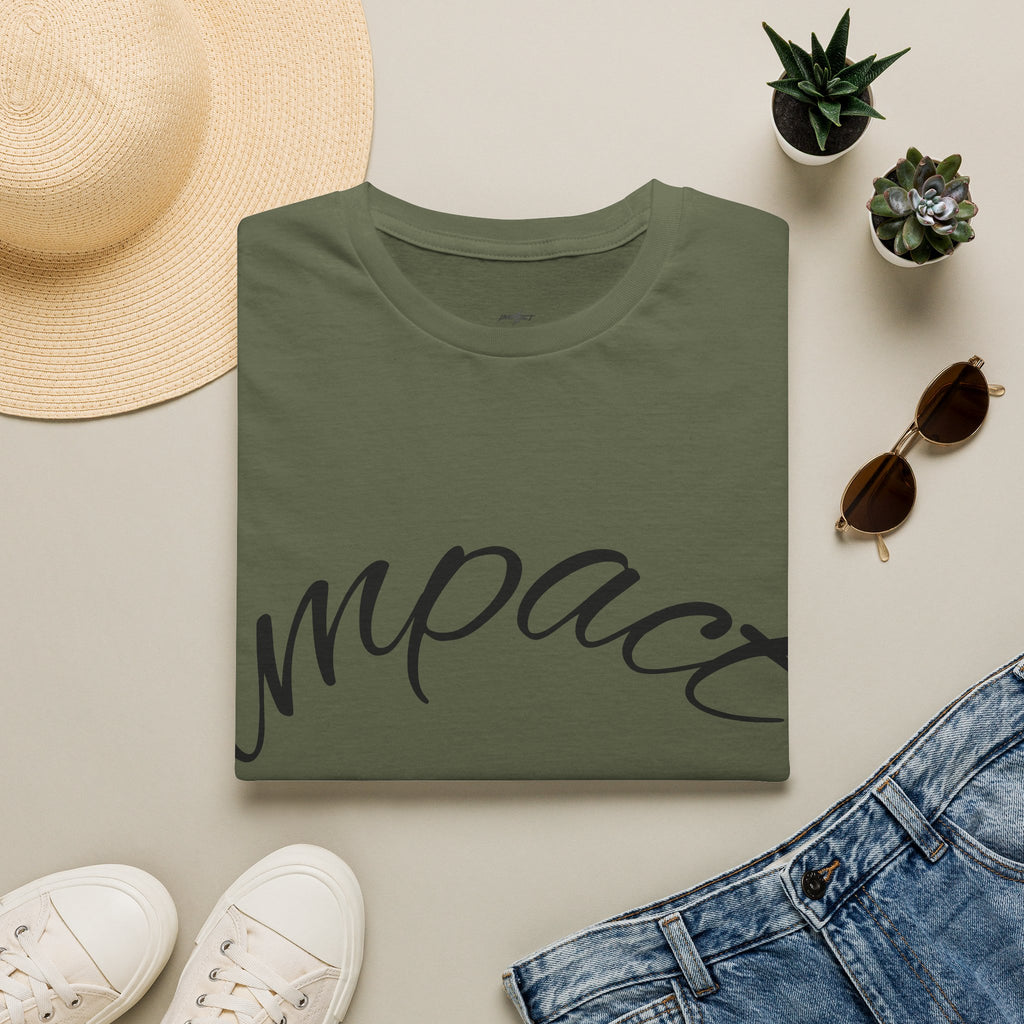 Impact Women Script T-Shirt — Minimalist Inspirational Tee