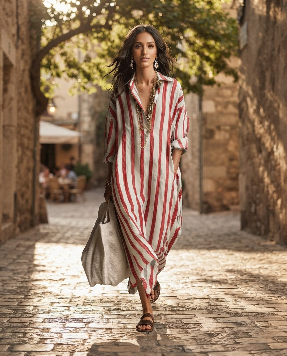 Elara Stripe Maxi Dres