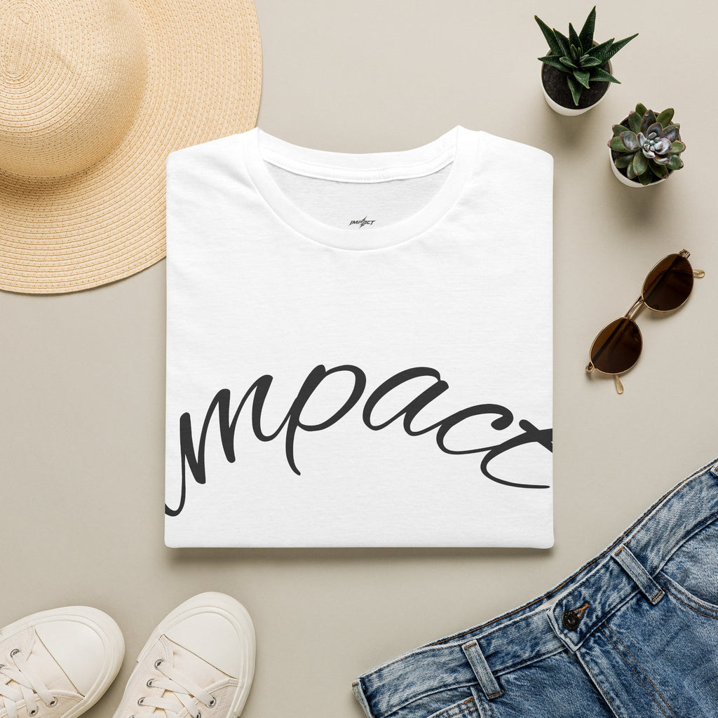 Impact Men's Script T-Shirt — Casual Inspirational Tee with 'Impact' Script Design