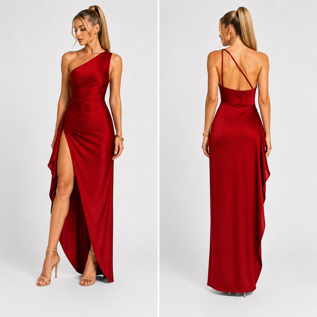 Sienna Satin Slit Dress