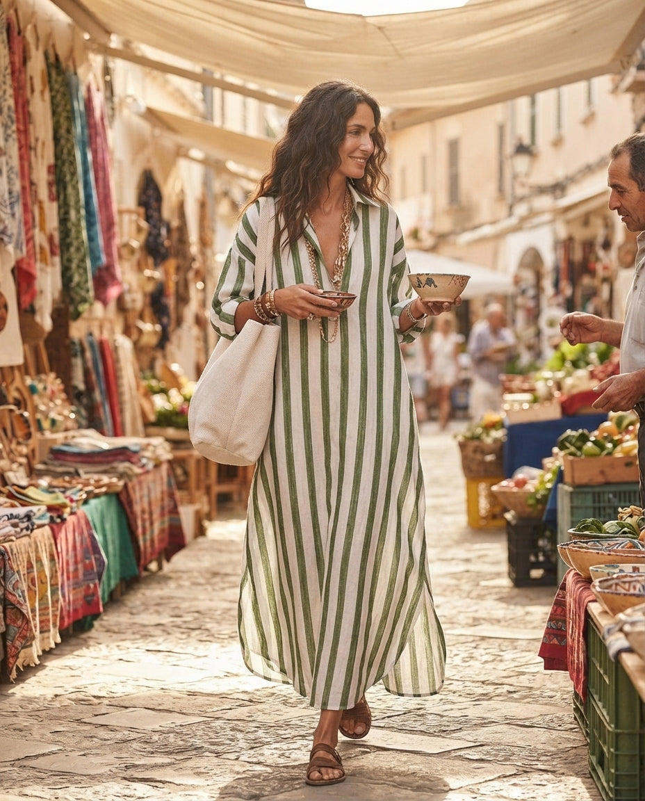 Elara Stripe Maxi Dres