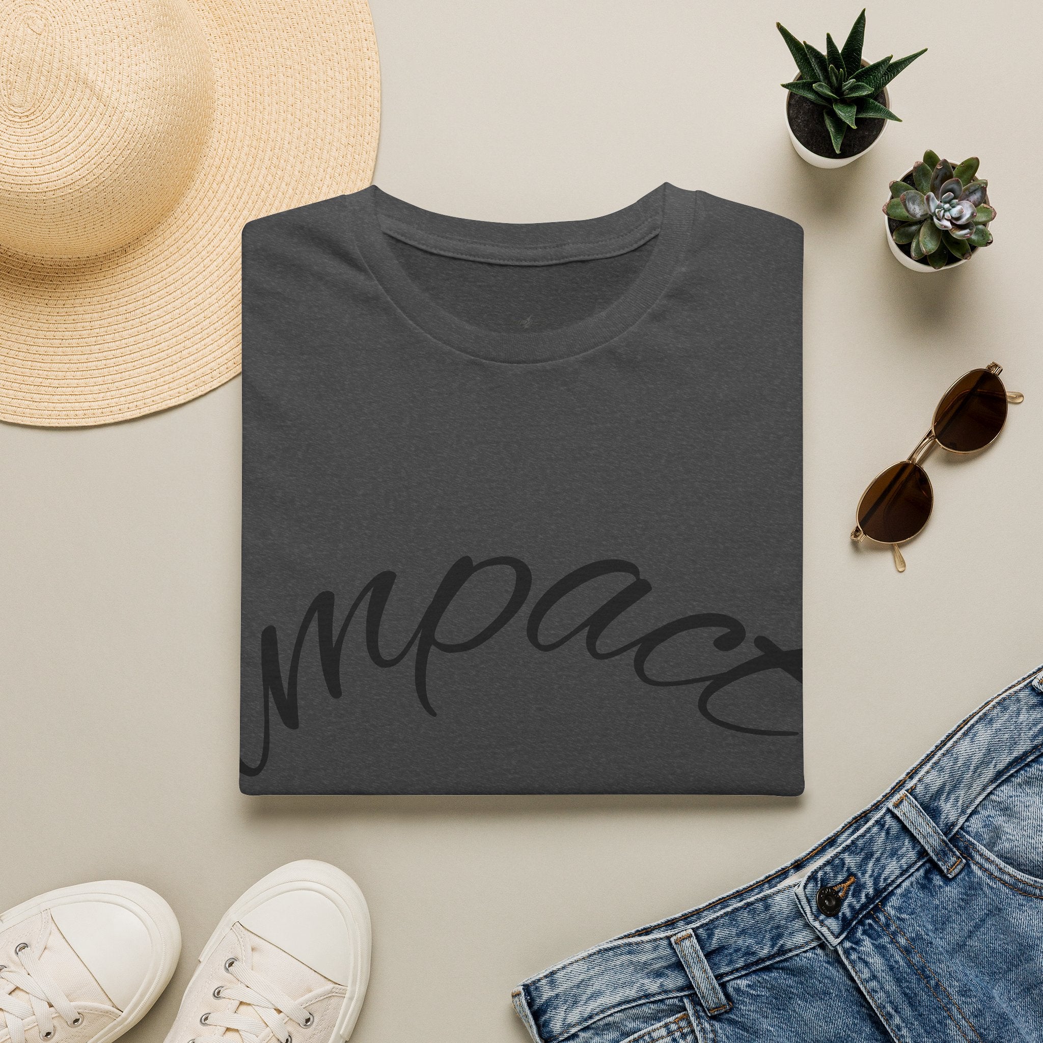 Impact Women Script T-Shirt — Minimalist Inspirational Tee