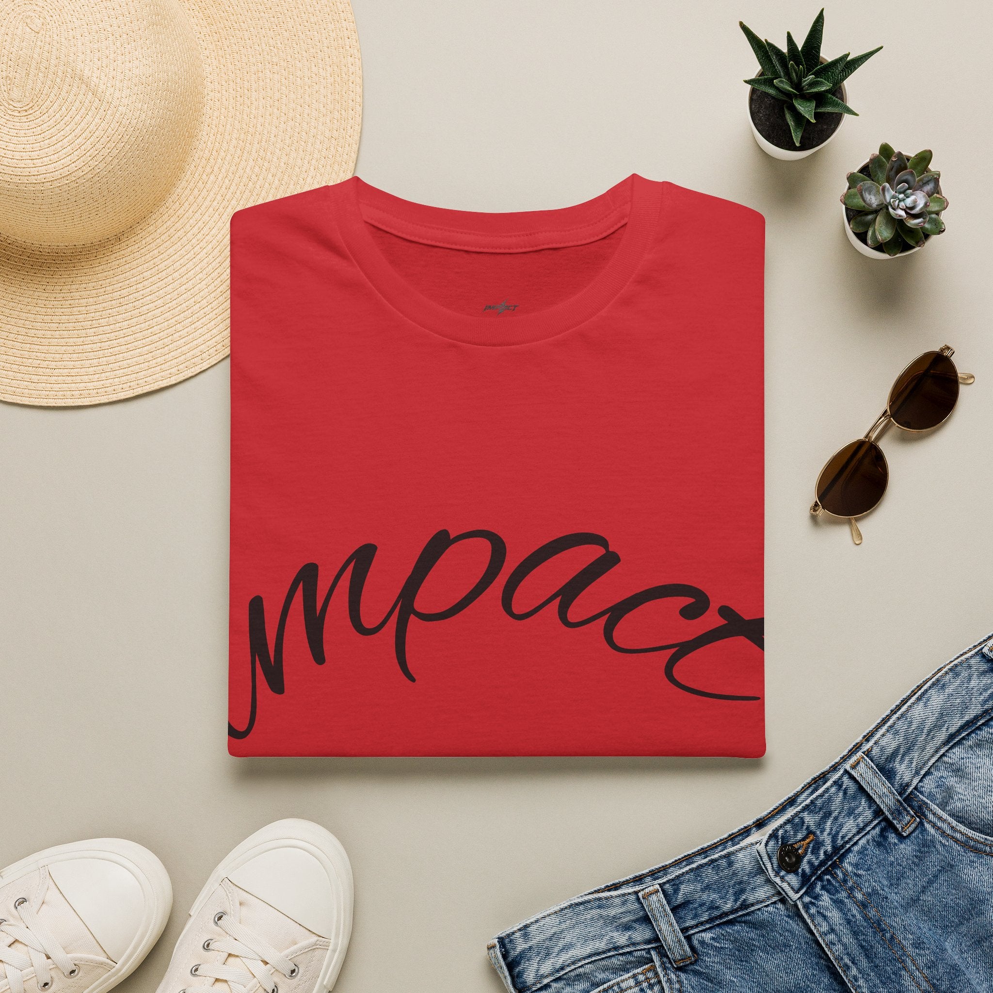 Impact Women Script T-Shirt — Minimalist Inspirational Tee