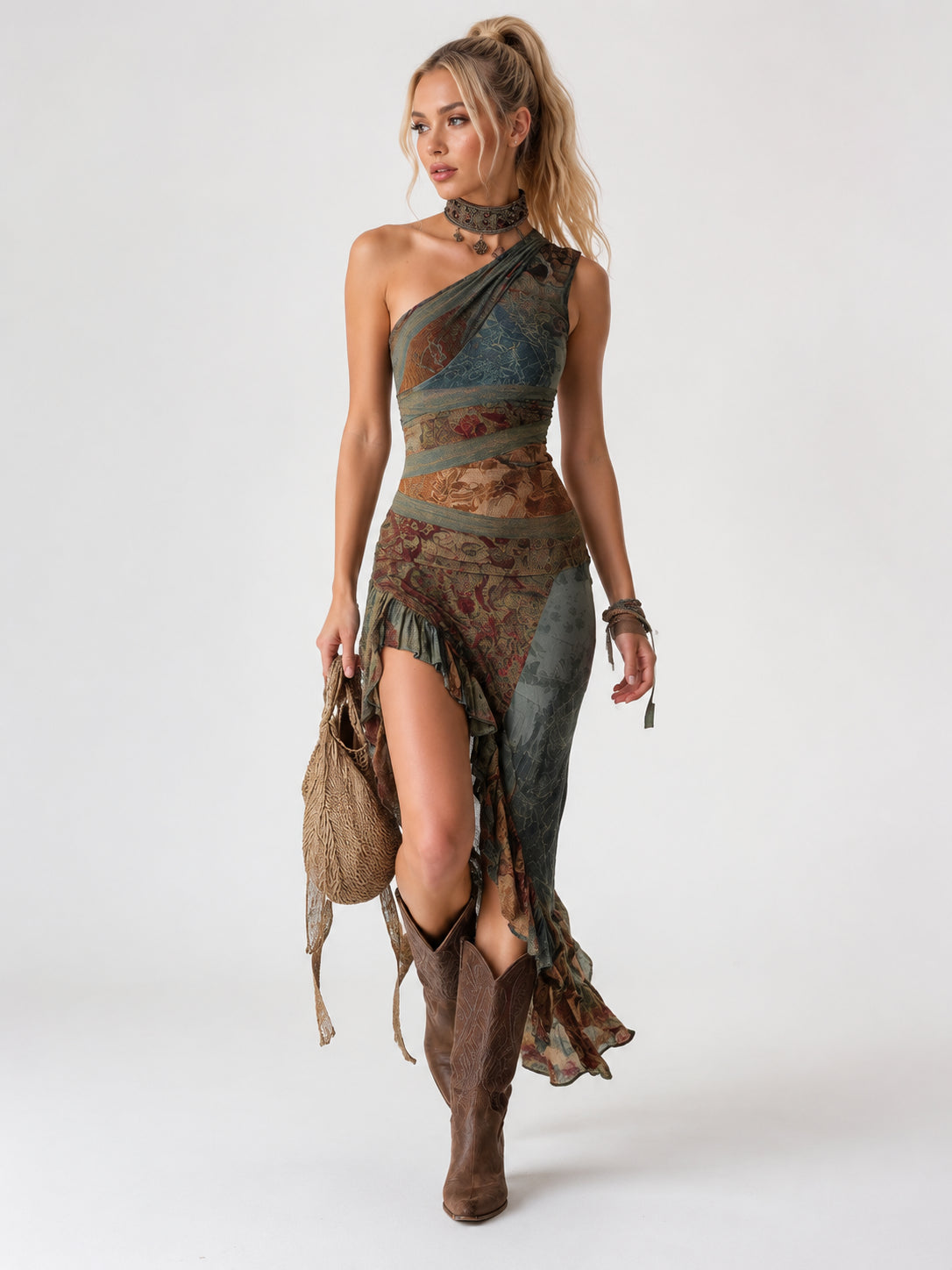 Boho Patchwork Maxi Dress
