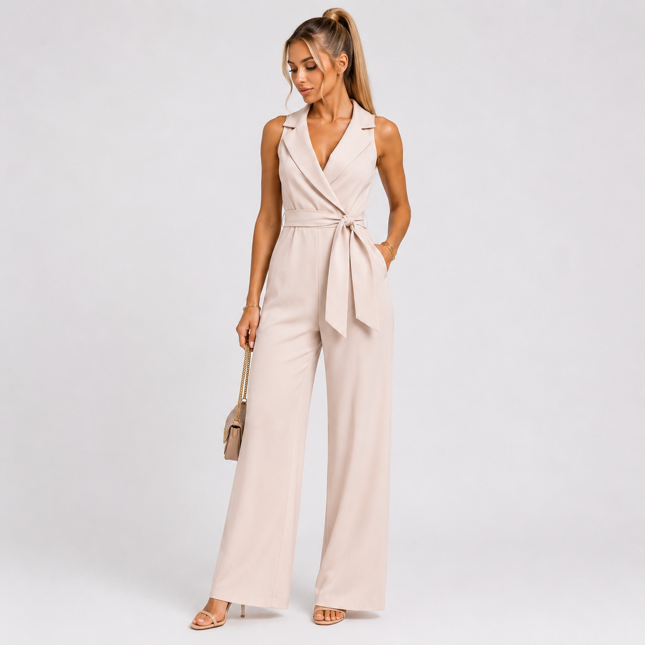 Ivory Belted Jumpsuit ✨