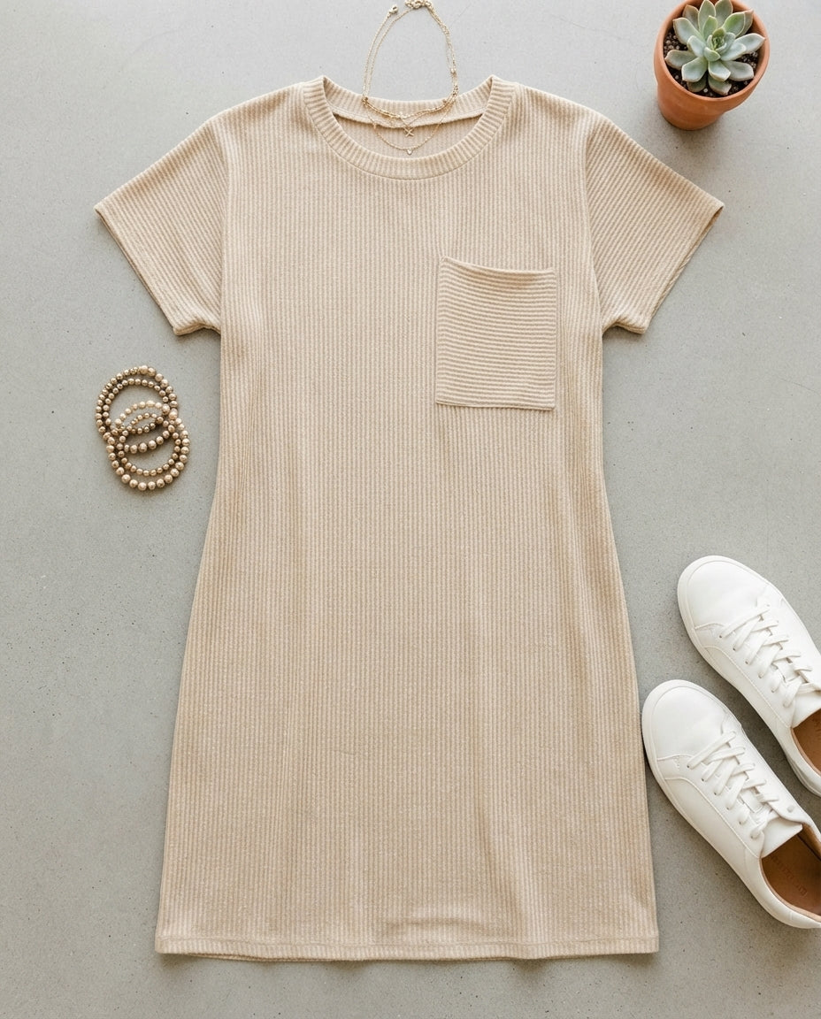 Marina Striped Pocket Midi Dress