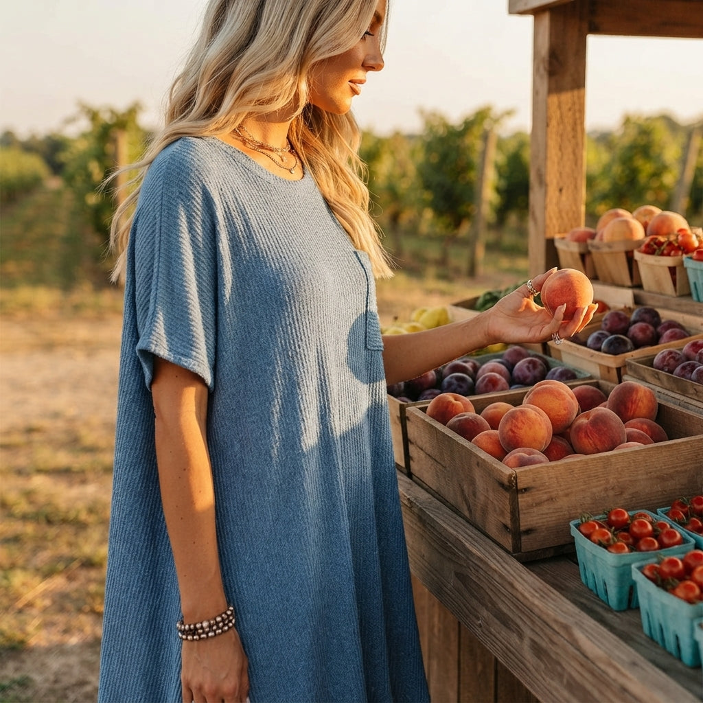 Marina Striped Pocket Midi Dress