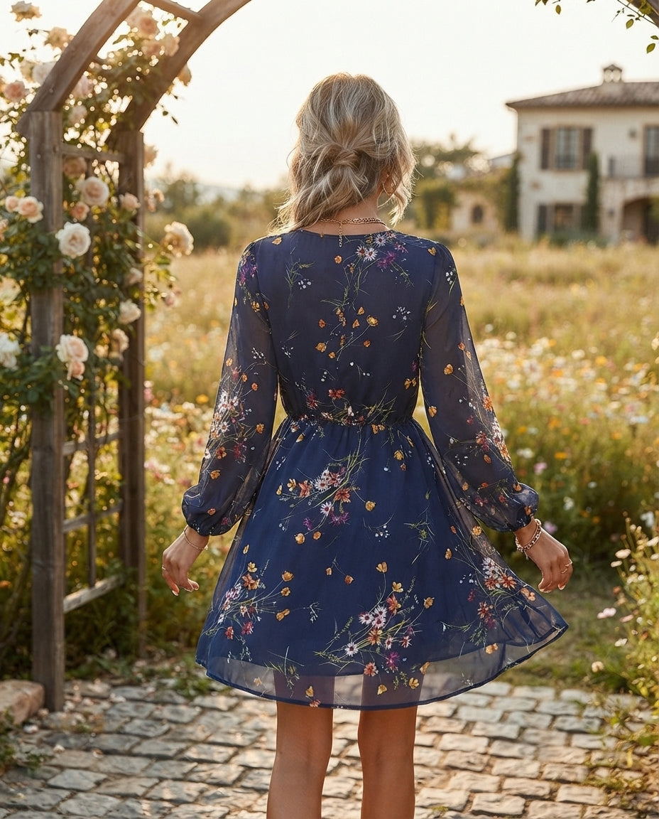 Elara Chiffon Midi Dress