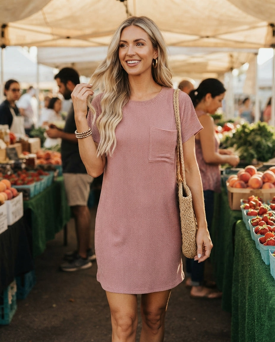 Marina Striped Pocket Midi Dress