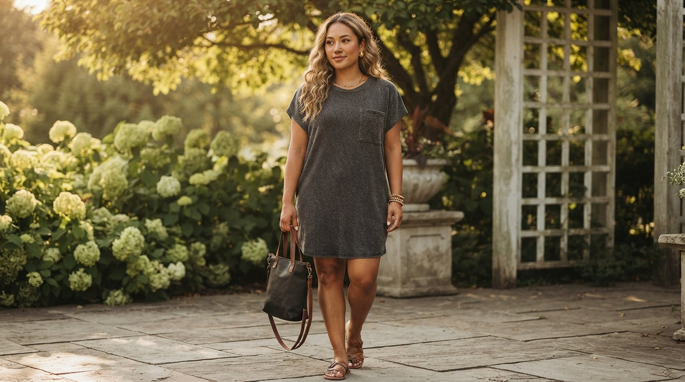 Marina Striped Pocket Midi Dress