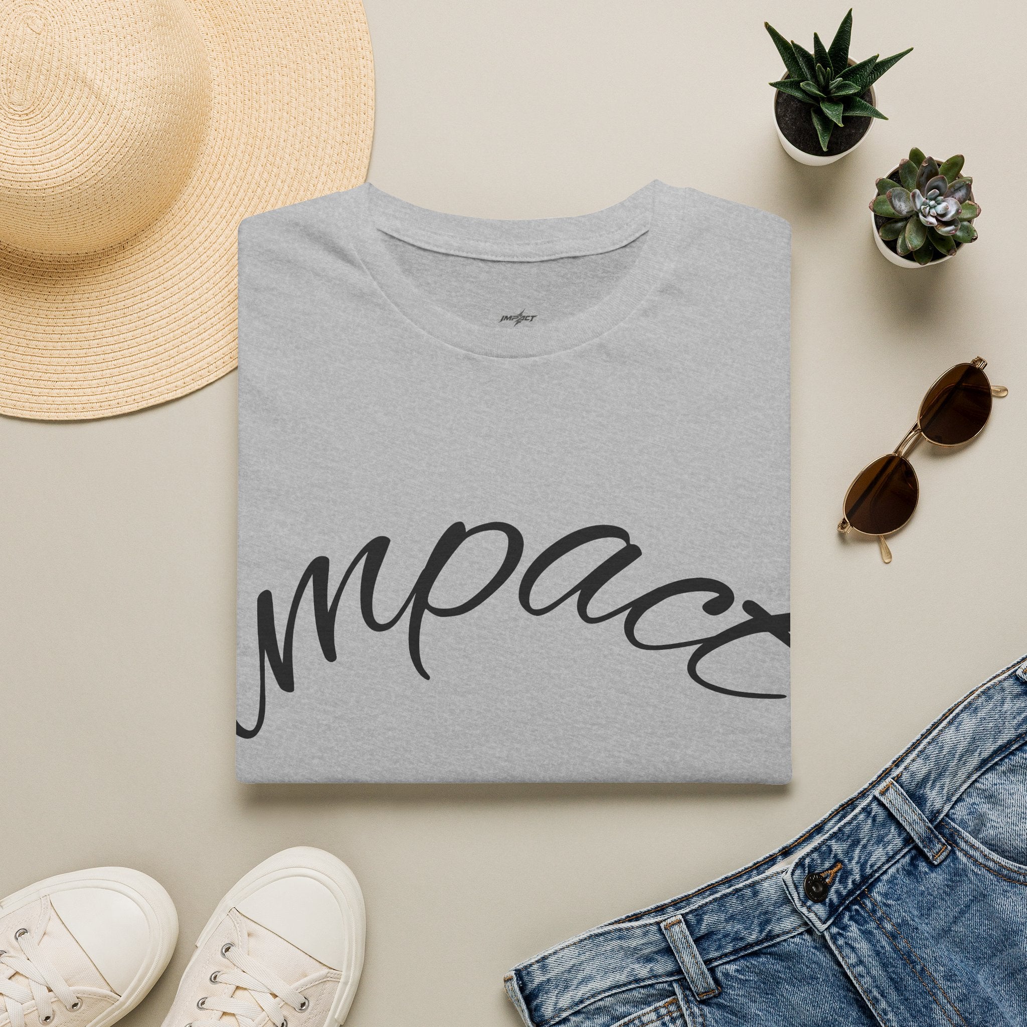 Impact Men's Script T-Shirt — Casual Inspirational Tee with 'Impact' Script Design