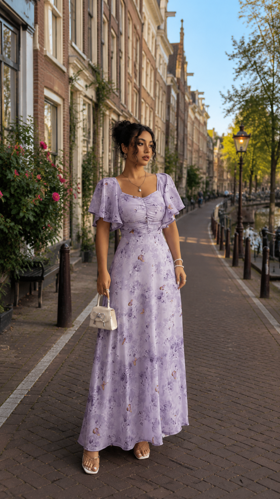 Floral Puff Sleeve Maxi Dress