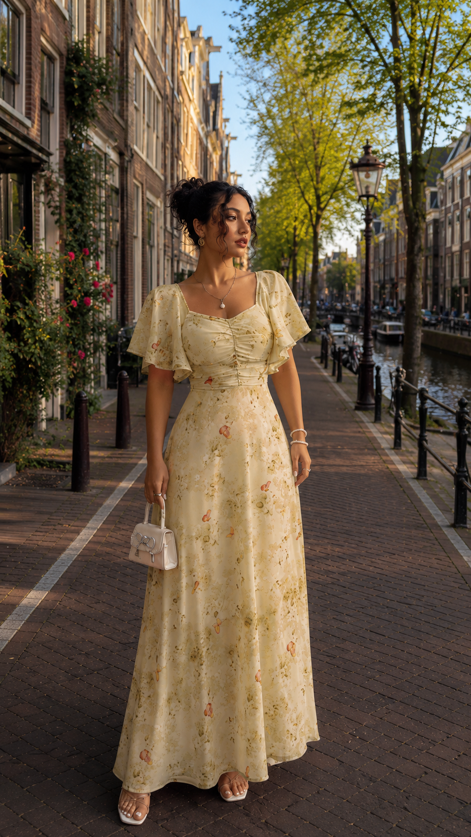 Floral Puff Sleeve Maxi Dress