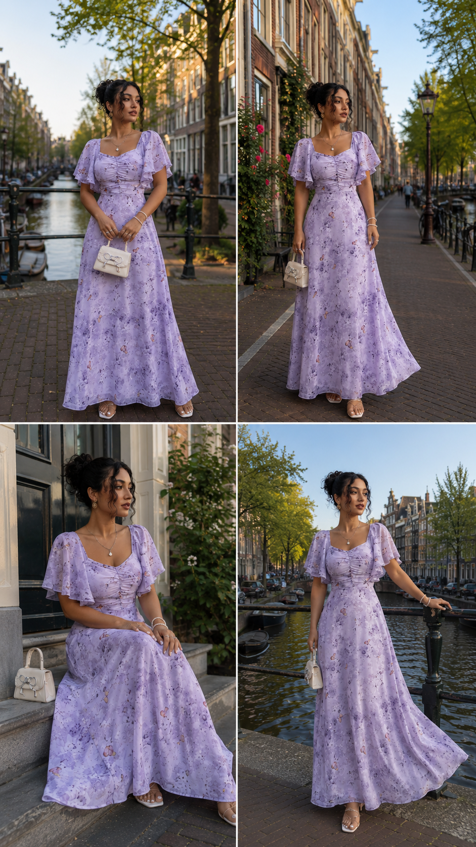 Floral Puff Sleeve Maxi Dress