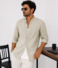 Premium Cotton Mandarin Collar Casual Shirt