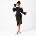 Black Allure Midi Dress
