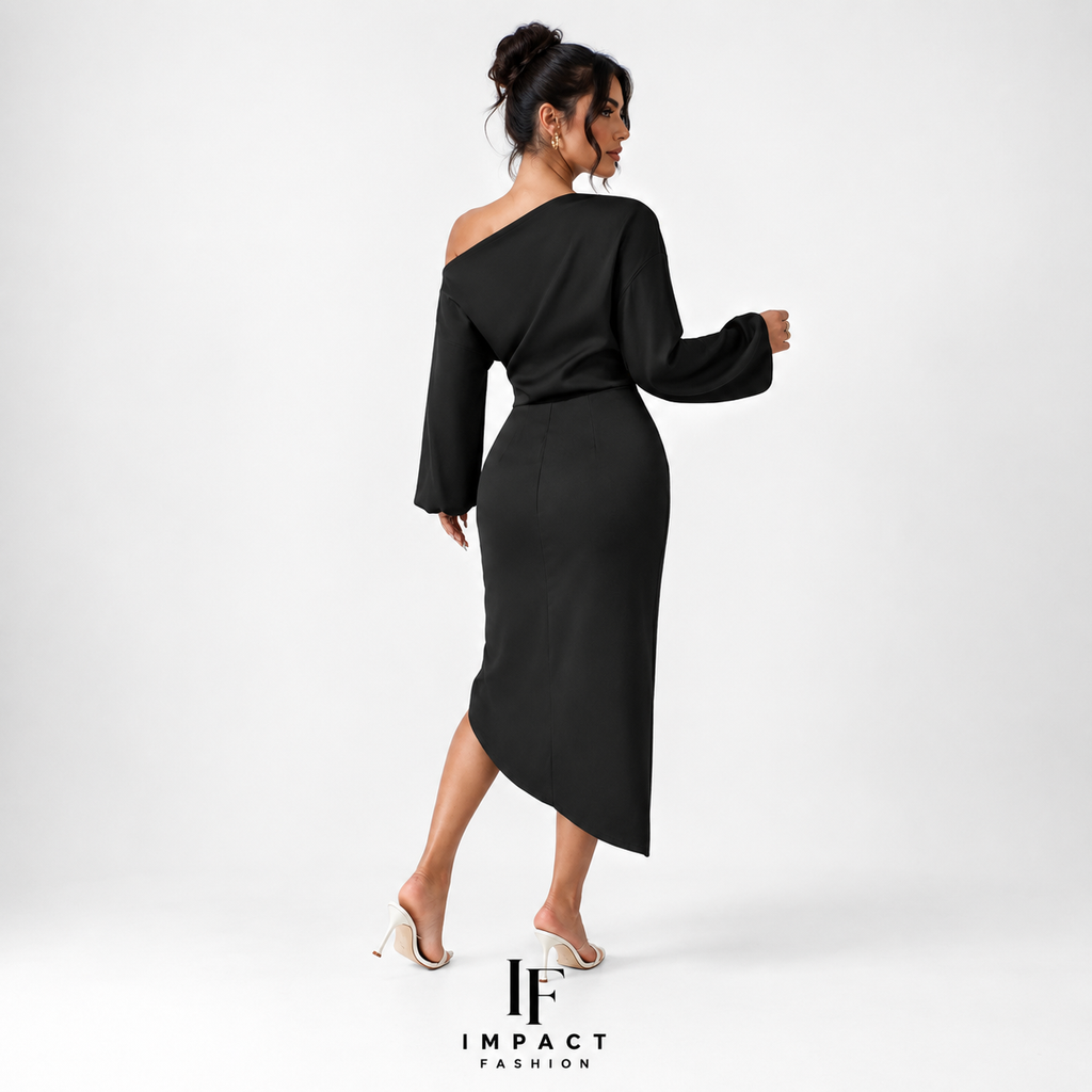 Black Allure Midi Dress