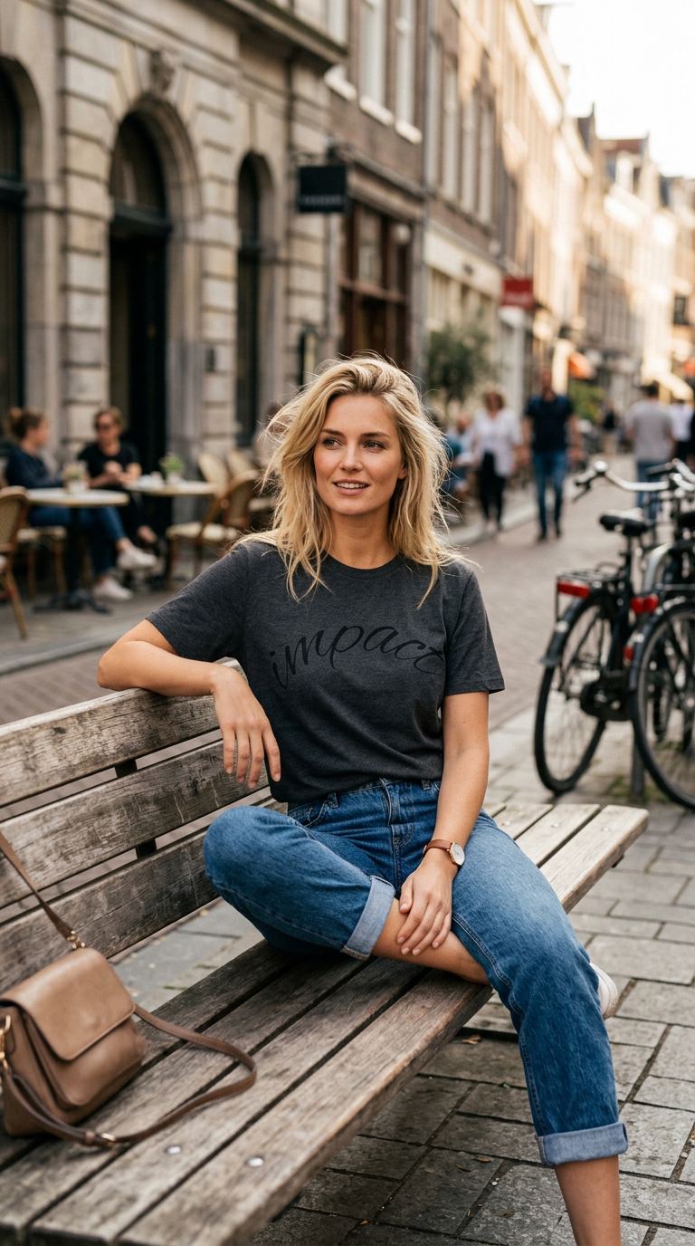 Impact Women Script T-Shirt — Minimalist Inspirational Tee