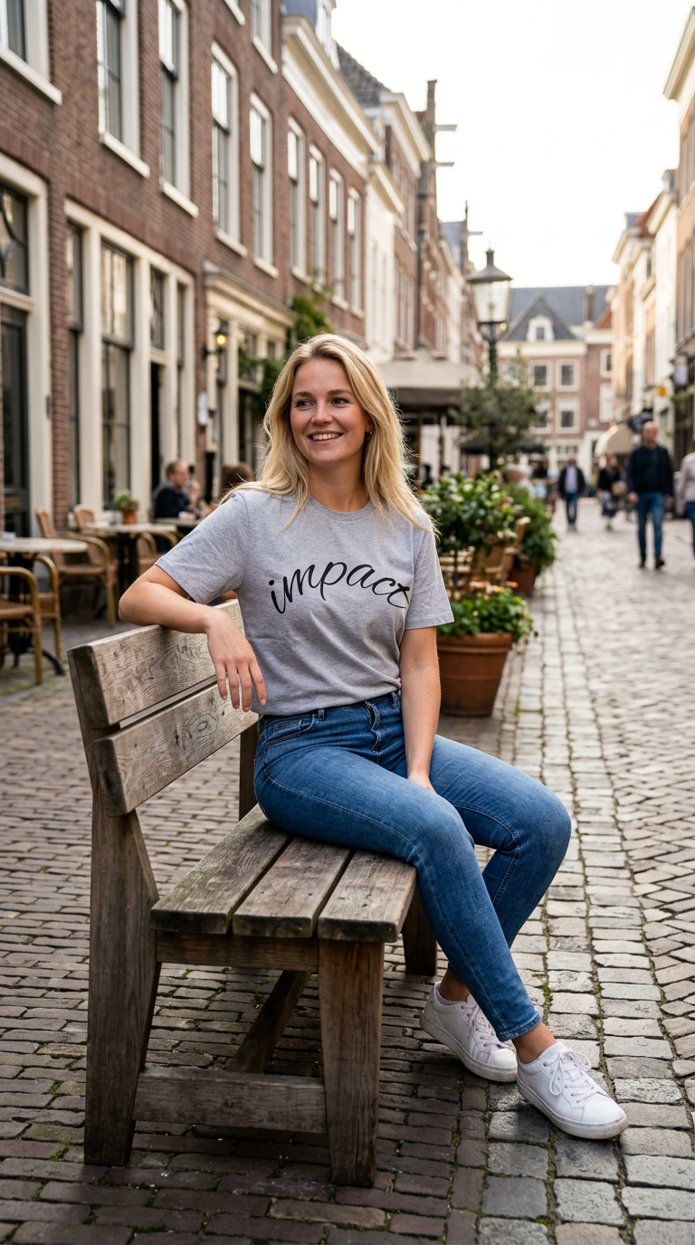 Impact Women Script T-Shirt — Minimalist Inspirational Tee