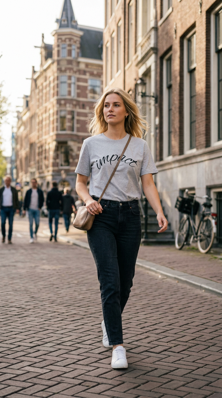 Impact Women Script T-Shirt — Minimalist Inspirational Tee