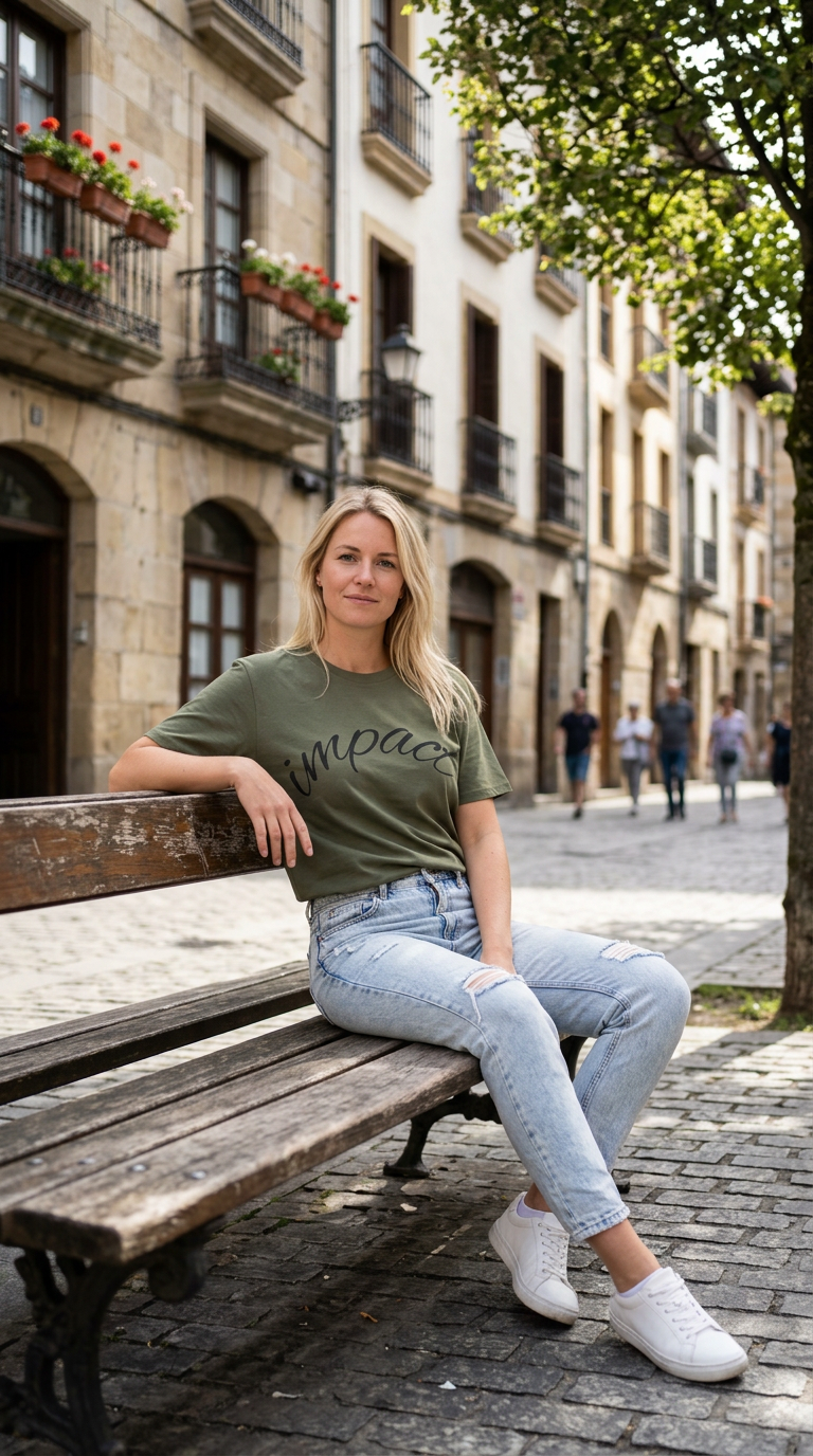 Impact Women Script T-Shirt — Minimalist Inspirational Tee