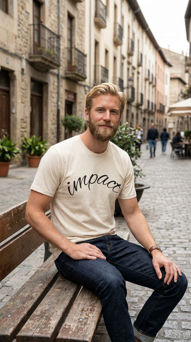 Impact Men's Script T-Shirt — Casual Inspirational Tee with 'Impact' Script Design