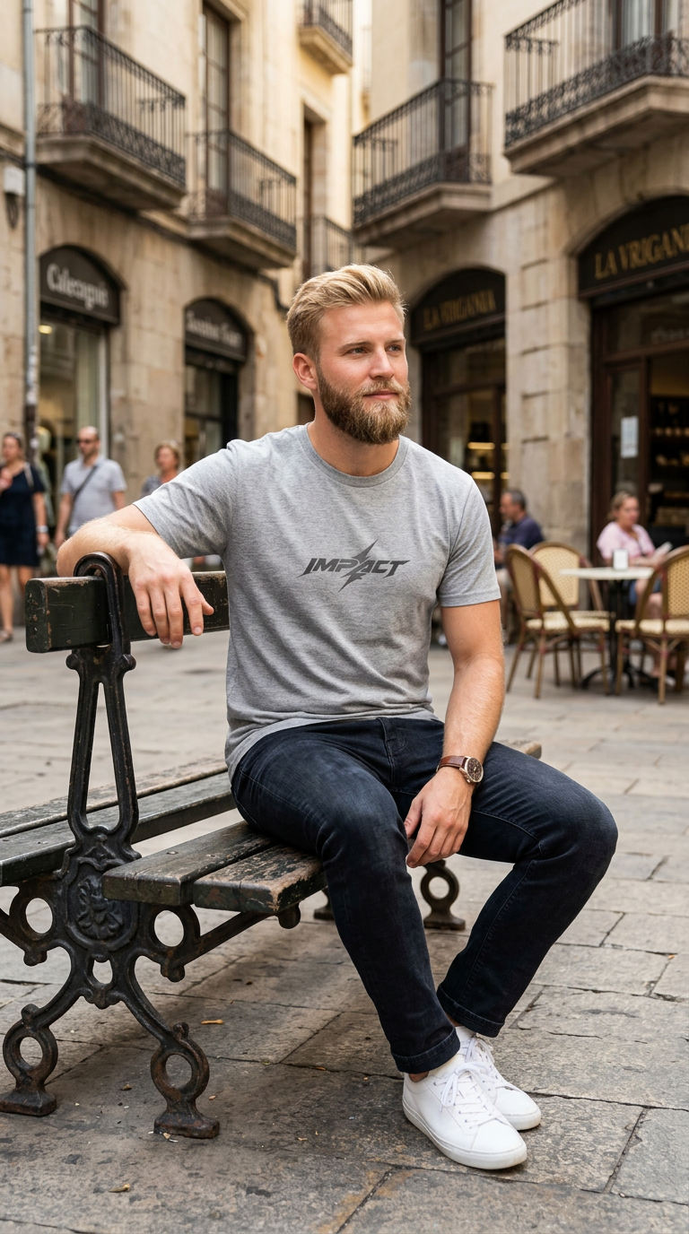 Impact Men's Script T-Shirt — Casual Inspirational Tee with 'Impact' Script Design