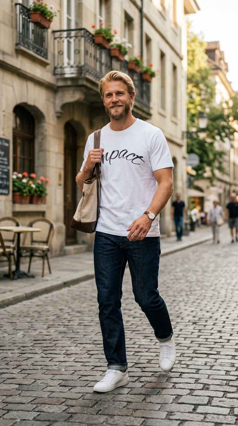 Impact Men's Script T-Shirt — Casual Inspirational Tee with 'Impact' Script Design