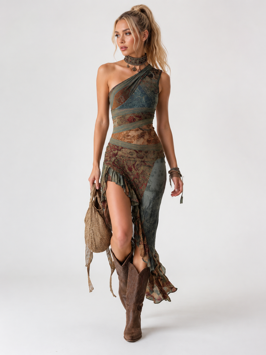Boho Patchwork Maxi Dress