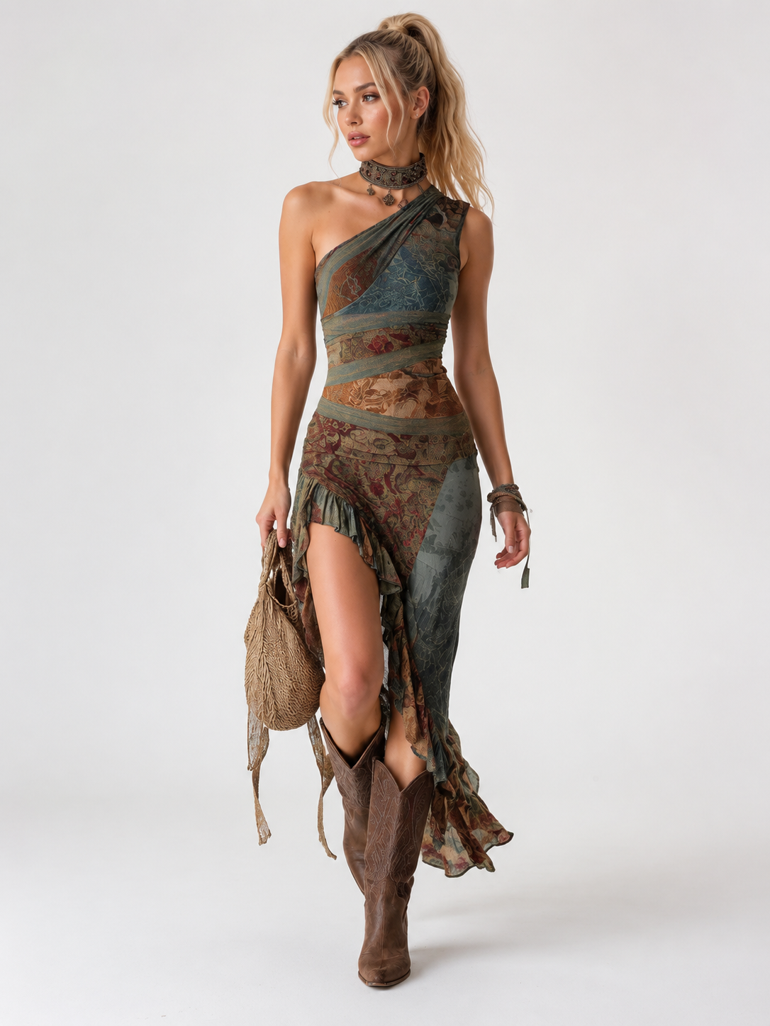 Boho Patchwork Maxi Dress